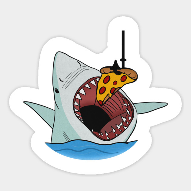 Shark Eating Pizza Funny, Pizza Lover Magnet by logiamerch