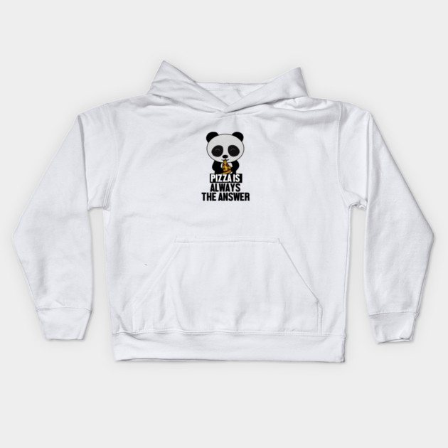 Funny Panda, Pizza is Always the Answer Kids Hoodie by logiamerch