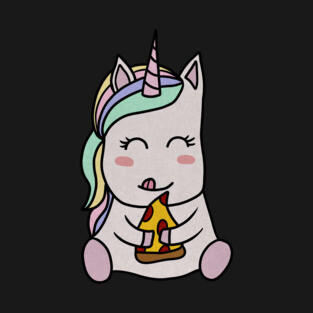 Cute Unicorn eating Pizza, Funny Pizza Lover T-Shirt