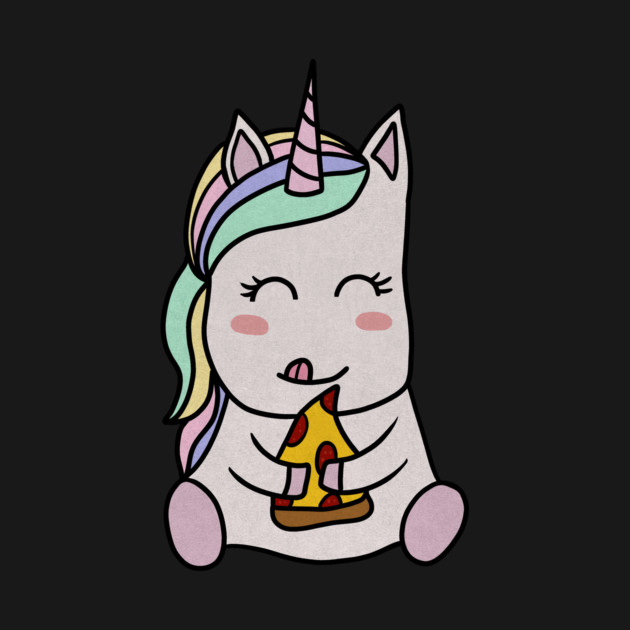 Cute Unicorn eating Pizza, Funny Pizza Lover by logiamerch