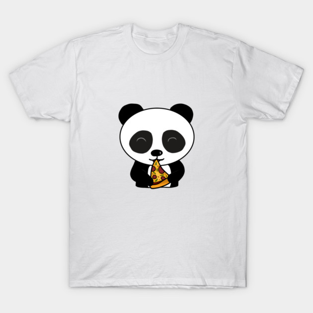 Cute Panda Bear Eating Pizza T-Shirt by logiamerch