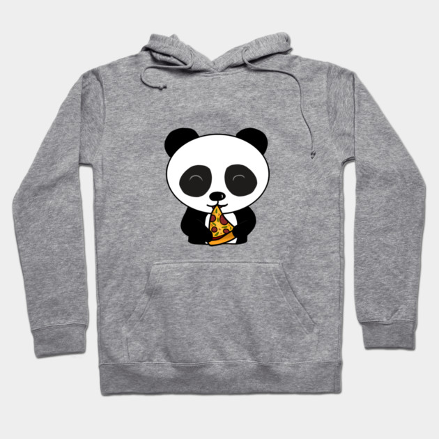 Cute Panda Bear Eating Pizza Hoodie by logiamerch