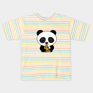 Cute Panda Bear Eating Pizza Kids T-Shirt
