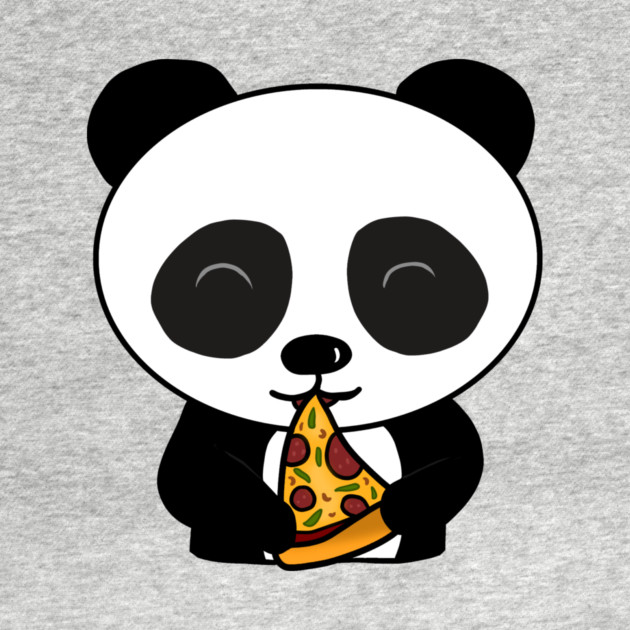 Cute Panda Bear Eating Pizza by logiamerch