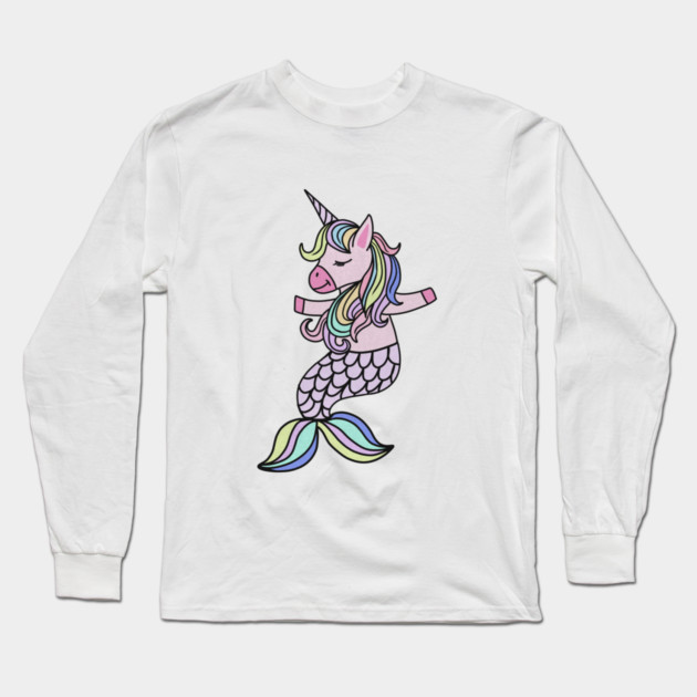Unicorn, Mermaid, Cute Unicorn Lover Long Sleeve T-Shirt by logiamerch