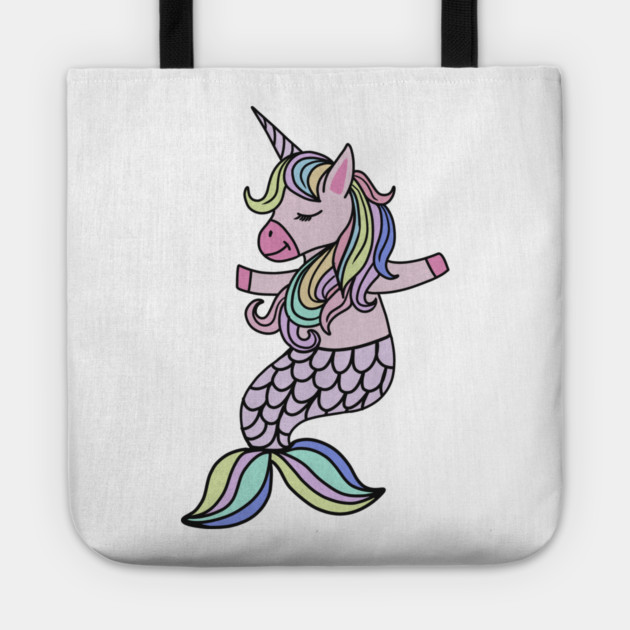 Unicorn, Mermaid, Cute Unicorn Lover Tote by logiamerch