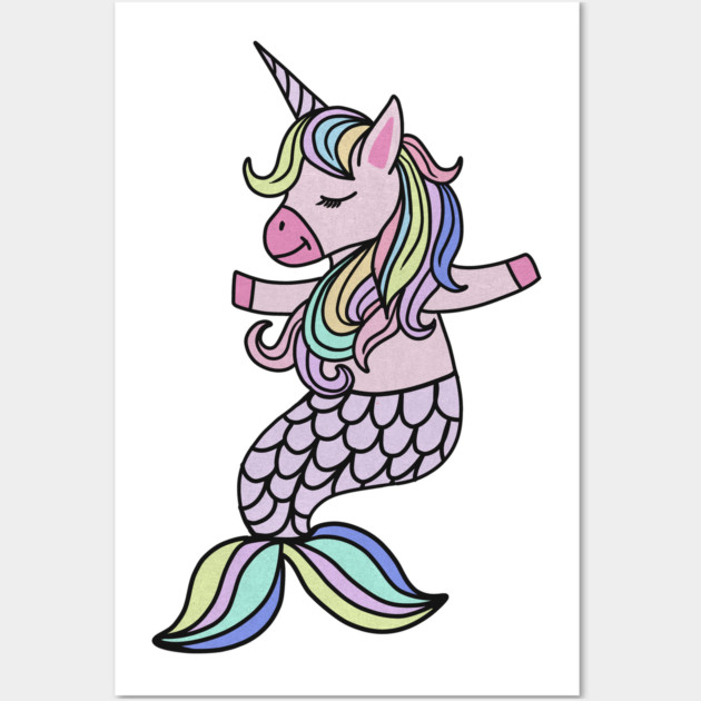 Unicorn, Mermaid, Cute Unicorn Lover Wall Art by logiamerch