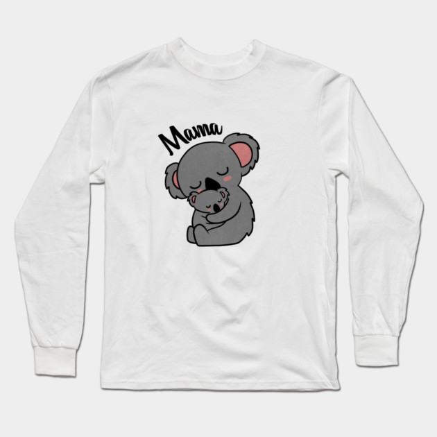 Cute Koala Bear Mama with Cub Long Sleeve T-Shirt by logiamerch