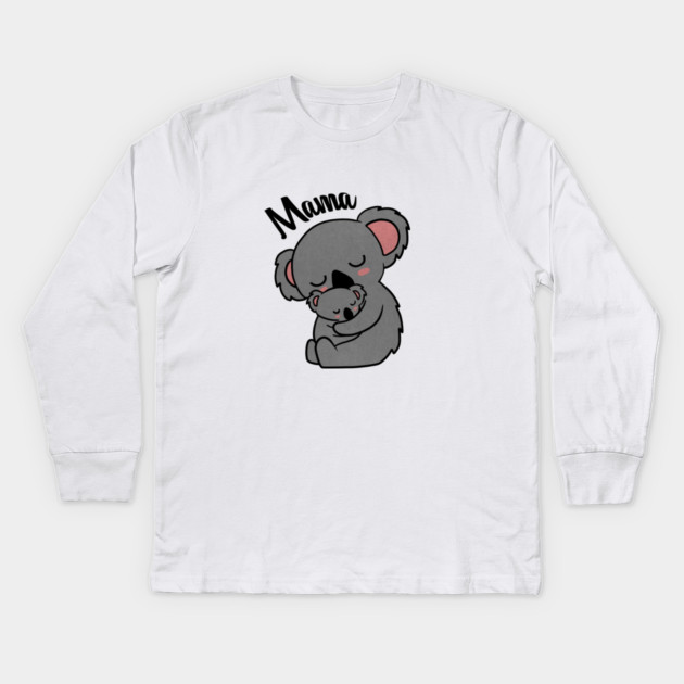 Cute Koala Bear Mama with Cub Kids Long Sleeve T-Shirt by logiamerch