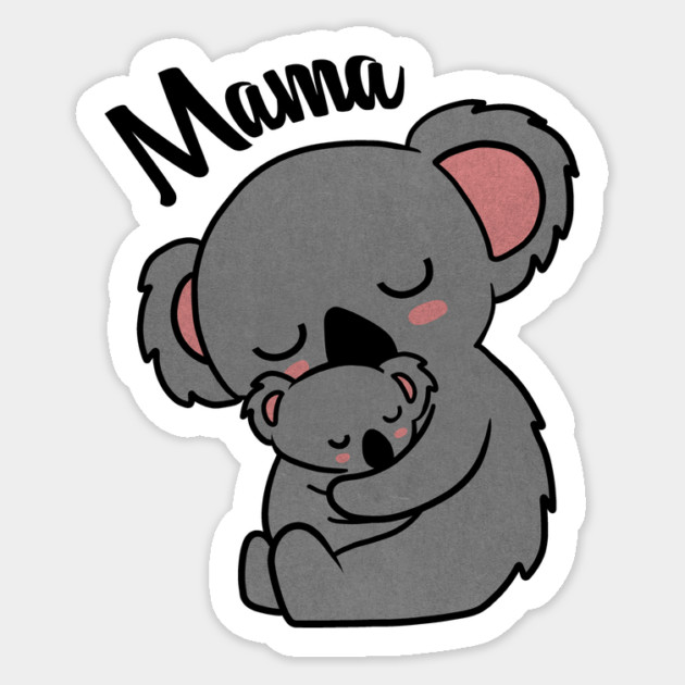 Cute Koala Bear Mama with Cub Sticker by logiamerch