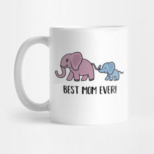 Elephant Mama with Cub, Best Mom Ever Mug