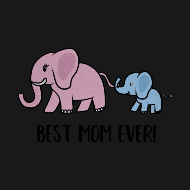 Elephant Mama with Cub, Best Mom Ever by logiamerch