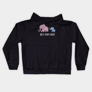 Elephant Mama with Cub, Best Mom Ever Kids Hoodie