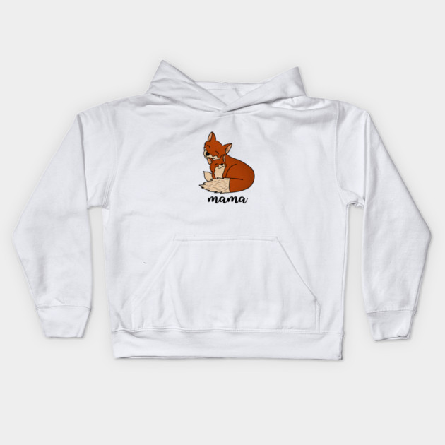 Fox Mama with Baby, Love Mothers Kids Hoodie by logiamerch