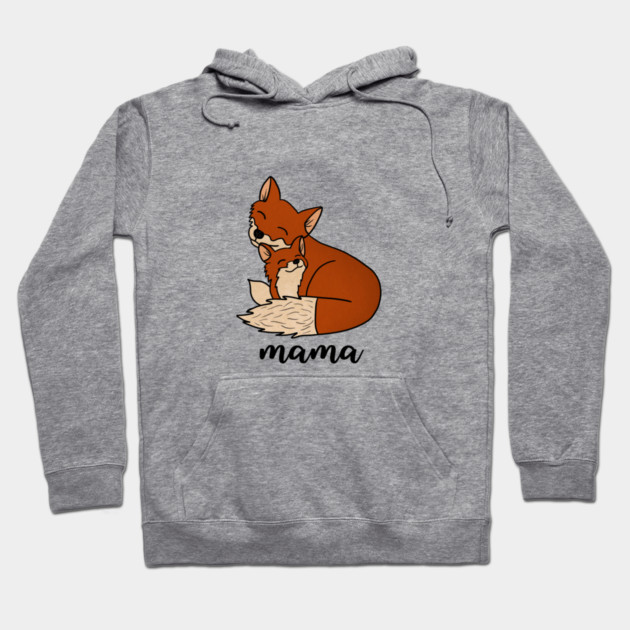 Fox Mama with Baby, Love Mothers Hoodie by logiamerch