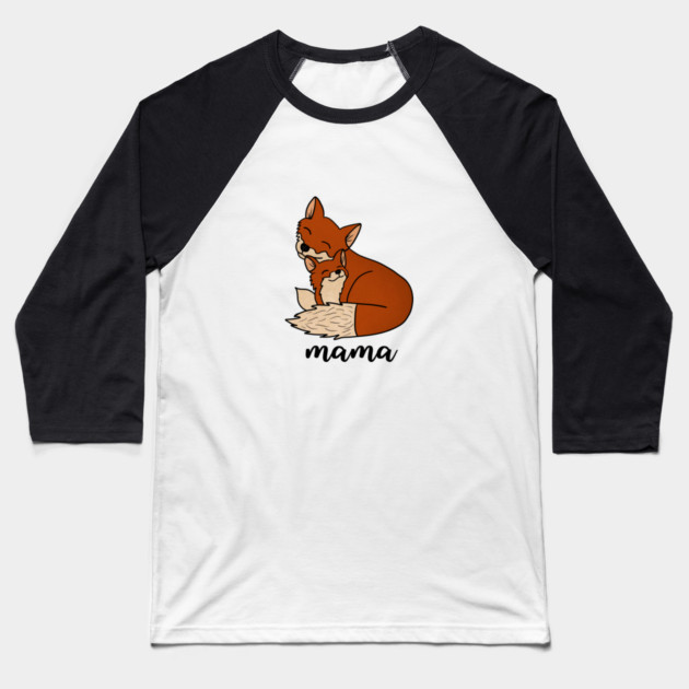 Fox Mama with Baby, Love Mothers Baseball T-Shirt by logiamerch