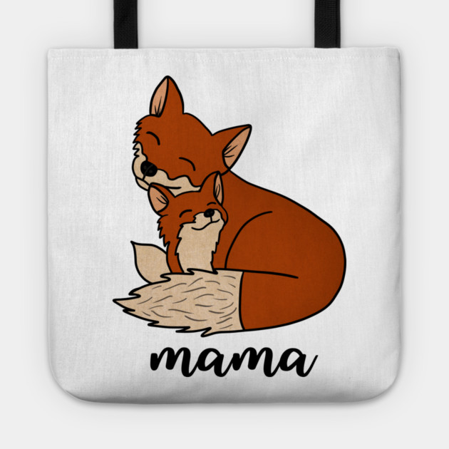 Fox Mama with Baby, Love Mothers Tote by logiamerch