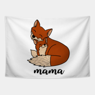 Fox Mama with Baby, Love Mothers Tapestry