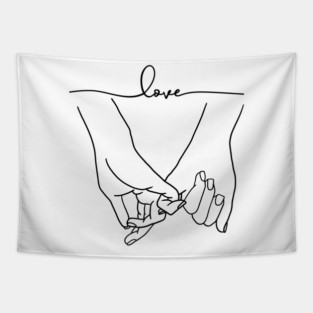 Holding Hands, Relationship, Love, Couple Tapestry