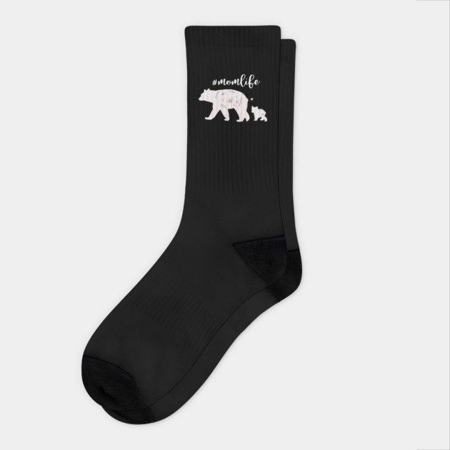 Mama bear with cub, Mom Life, Love Mothers Socks by logiamerch