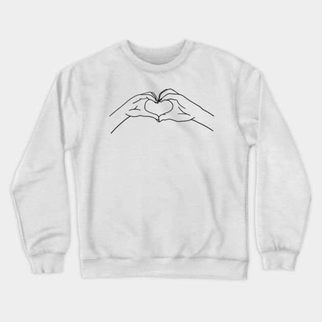 Relationship, Love Heart, Hands Crewneck Sweatshirt by logiamerch