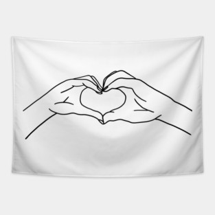 Relationship, Love Heart, Hands Tapestry