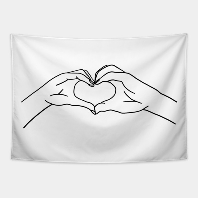 Relationship, Love Heart, Hands Tapestry by logiamerch