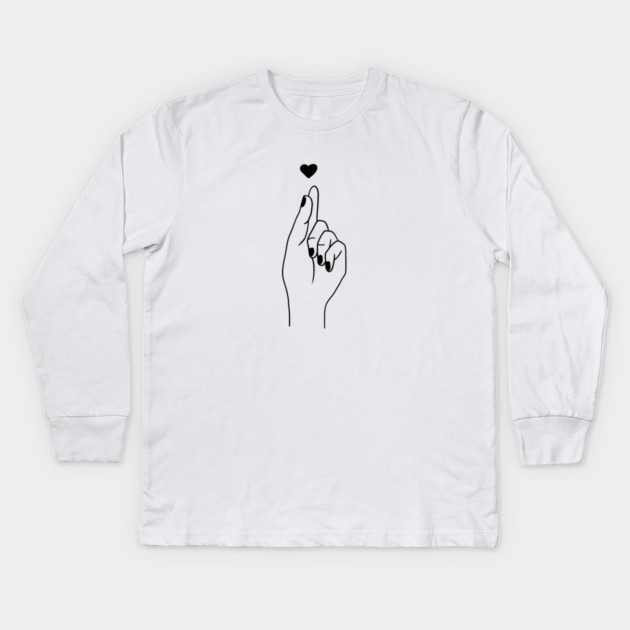 Love Hand Gesture Kids Long Sleeve T-Shirt by logiamerch