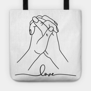 Love Hand Gesture, Couple, Relationship Tote