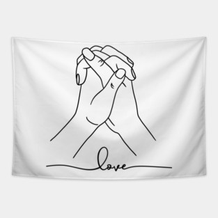 Love Hand Gesture, Couple, Relationship Tapestry
