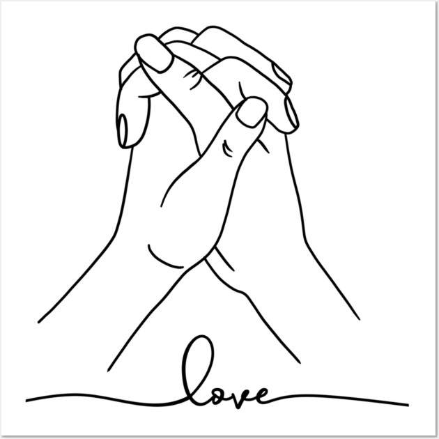 Love Hand Gesture, Couple, Relationship Wall Art by logiamerch