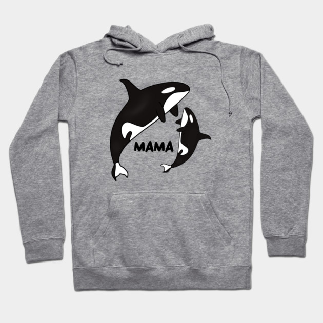 Orca Mama with Cub, Ocean Animal, Whale Hoodie by logiamerch