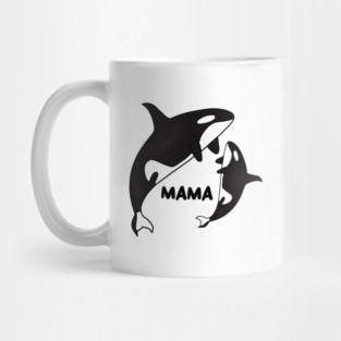 Orca Mama with Cub, Ocean Animal, Whale Mug