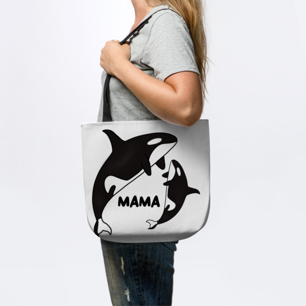 Orca Mama with Cub, Ocean Animal, Whale by logiamerch