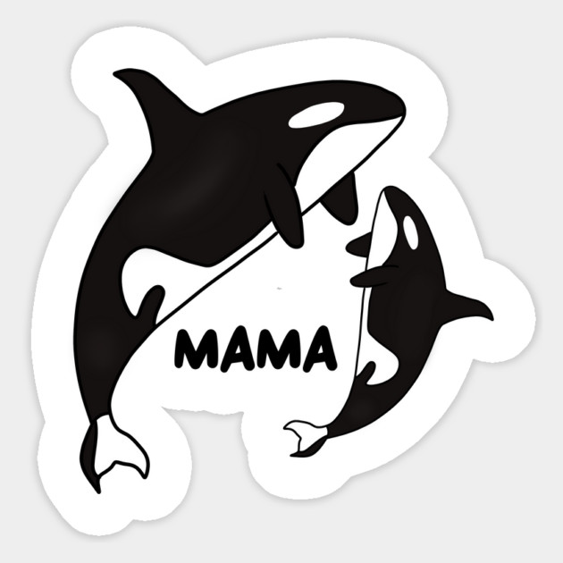 Orca Mama with Cub, Ocean Animal, Whale Magnet by logiamerch