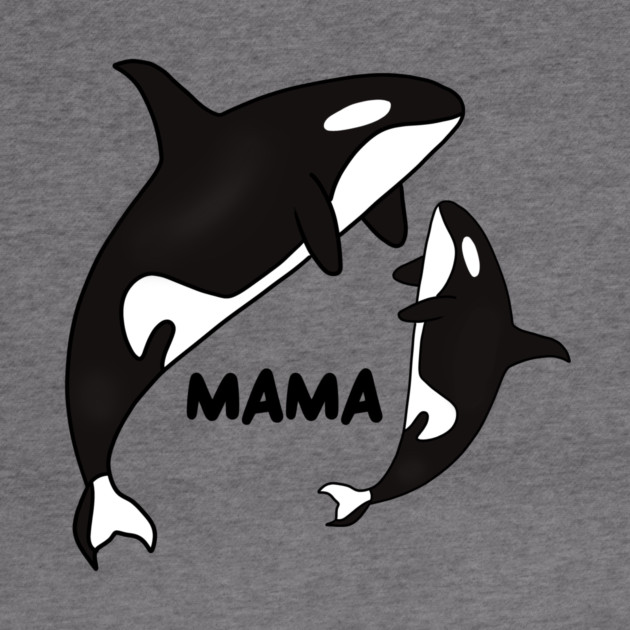 Orca Mama with Cub, Ocean Animal, Whale by logiamerch