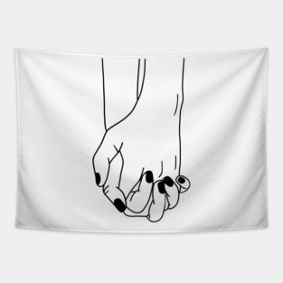 Holding Hands, Relationship, Love, Couple Tapestry