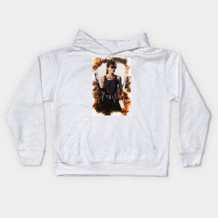 Sarah Connor Portrait Kids Hoodie