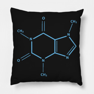 Caffeine Molecule - Minimal Design Pillow
