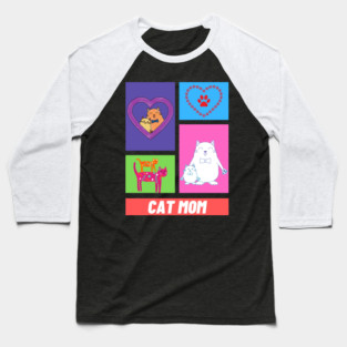 Mom Cat Baseball T-Shirt