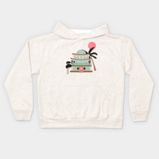 Mid century modern beach house Kids Hoodie