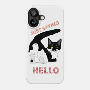 A Tuxedo Cat butt hello  Copyright TeAnne Phone Case