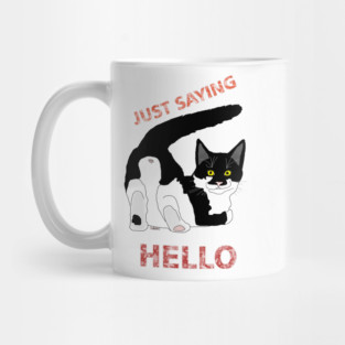 A Tuxedo Cat butt hello  Copyright TeAnne Mug