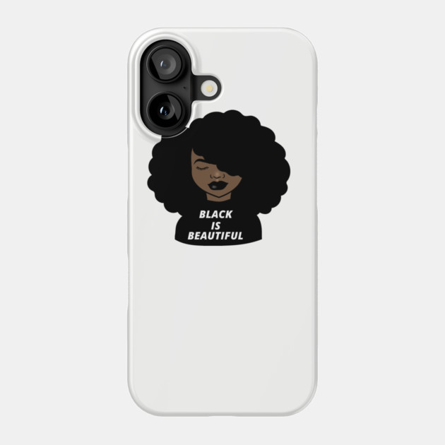 Black is Beautiful Melanin Girl Afro African Phone Case by logiamerch