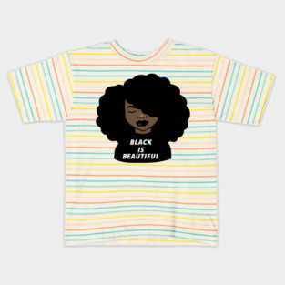 Black is Beautiful Melanin Girl Afro African Kids T-Shirt