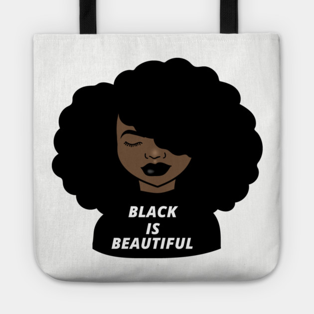 Black is Beautiful Melanin Girl Afro African Tote by logiamerch