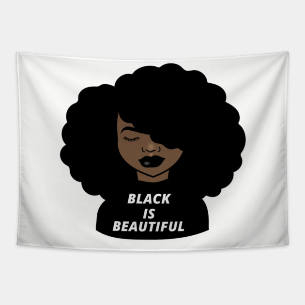 Black is Beautiful Melanin Girl Afro African Tapestry by logiamerch