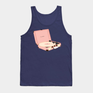 Pink Vintage Record Player by Courtney Graben Tank Top