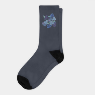 Blue Floral Design Socks