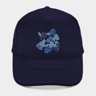 Blue Floral Design Hat